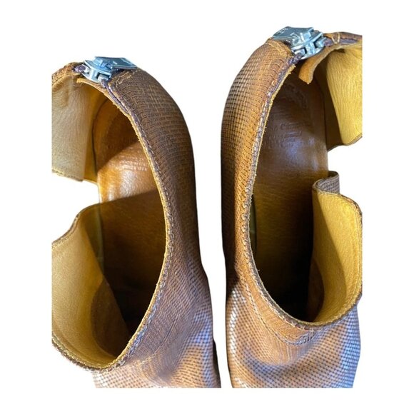 Officine Creative Woven Ankle Boots 40 US 10 Booties Shoes Brown Leather 2.5” - Picture 9 of 13